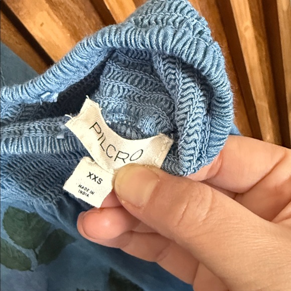 Anthropologie X Pilcro Halter Embroidered Denim Midi Dress. Size XXS/ size 4 - Picture 5 of 12